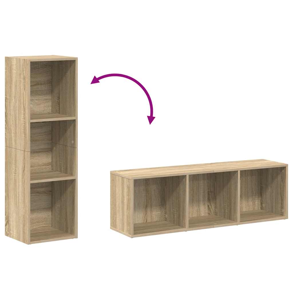 vidaXL Book Cabinet/TV Cabinet Sonoma Oak 36x30x114 cm Engineered Wood - Brown
