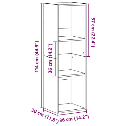 vidaXL Book Cabinet/TV Cabinet Sonoma Oak 36x30x114 cm Engineered Wood - Brown