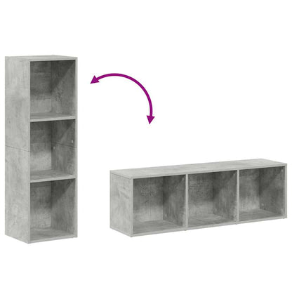 vidaXL Book Cabinet/TV Cabinet Concrete Grey 36x30x114 cm Engineered Wood
