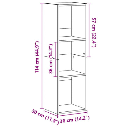 vidaXL Book Cabinet/TV Cabinet Concrete Grey 36x30x114 cm Engineered Wood