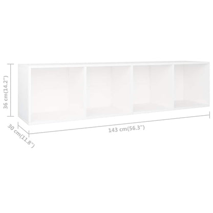 vidaXL Book Cabinet/TV Cabinet White 36x30x143 cm Engineered Wood