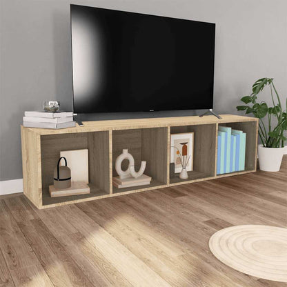vidaXL Book Cabinet/TV Cabinet Sonoma Oak 36x30x143 cm Engineered Wood - Brown