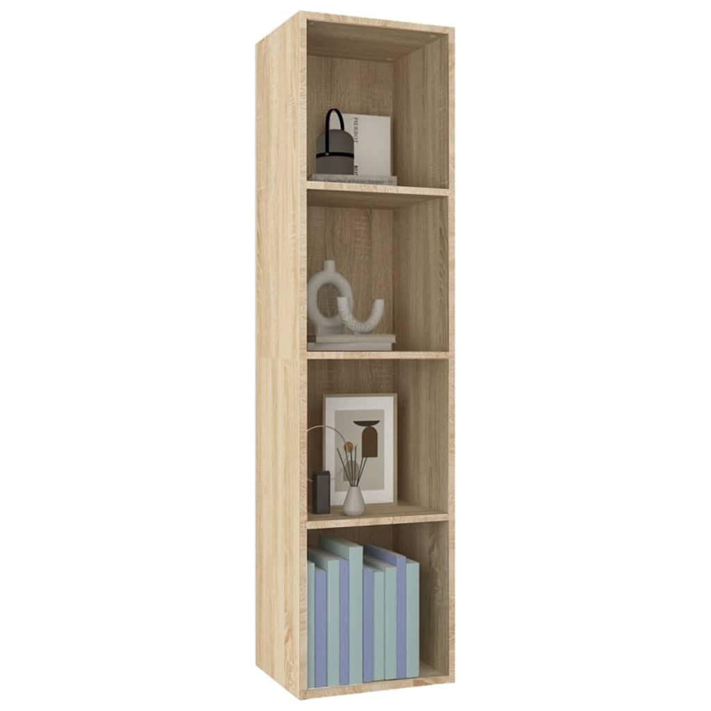 vidaXL Book Cabinet/TV Cabinet Sonoma Oak 36x30x143 cm Engineered Wood - Brown