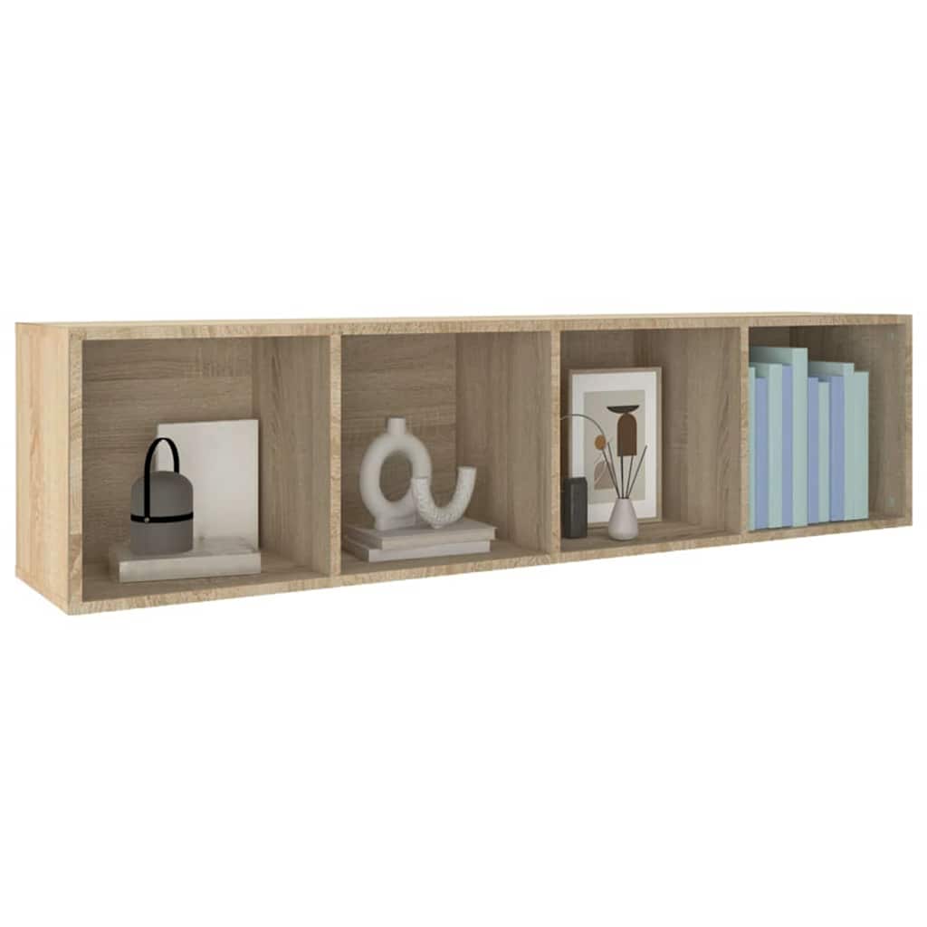 vidaXL Book Cabinet/TV Cabinet Sonoma Oak 36x30x143 cm Engineered Wood - Brown