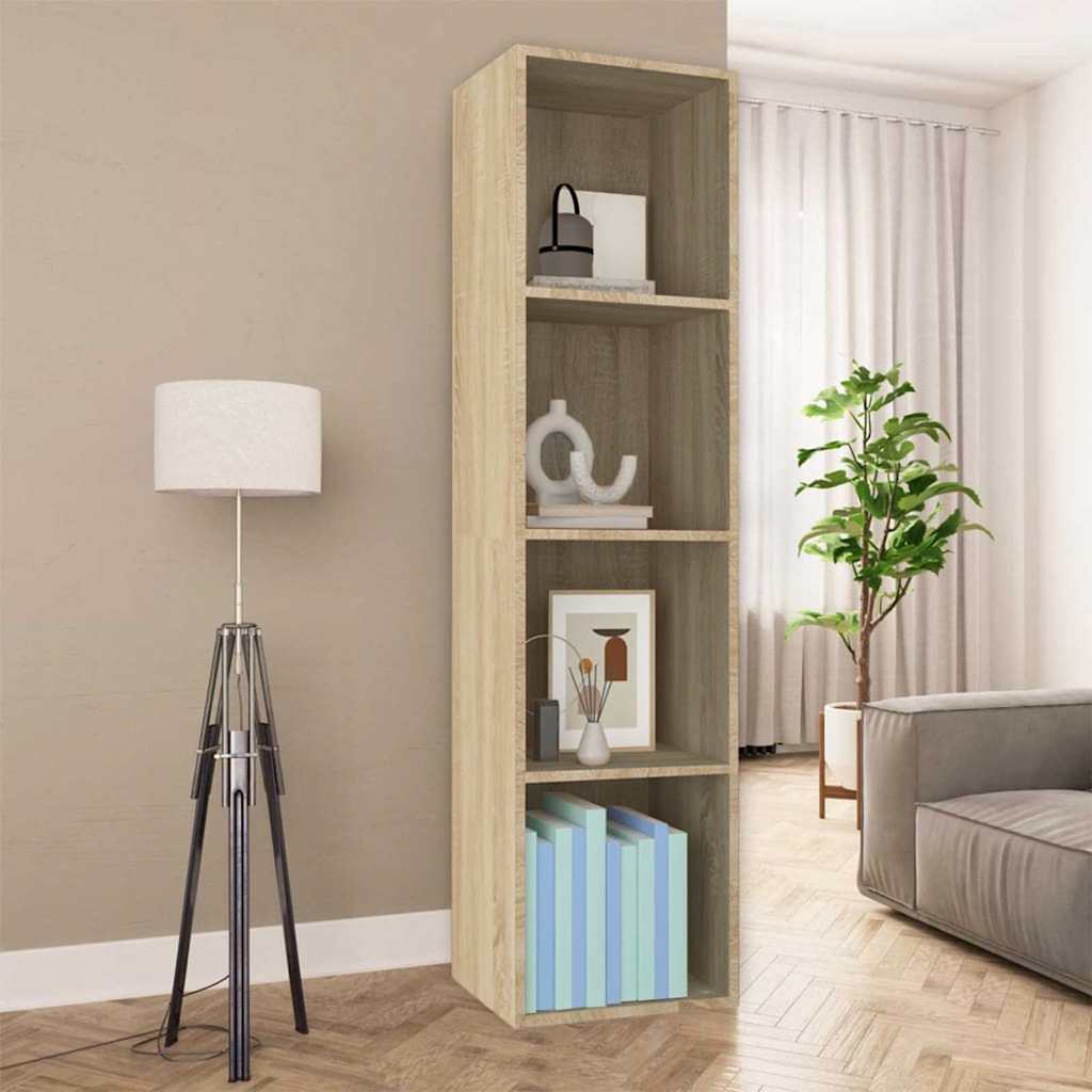 vidaXL Book Cabinet/TV Cabinet Sonoma Oak 36x30x143 cm Engineered Wood - Brown