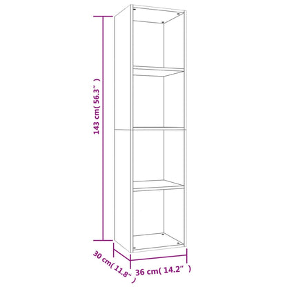 vidaXL Book Cabinet/TV Cabinet Concrete Grey 36x30x143 cm Engineered Wood