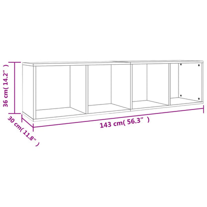 vidaXL Book Cabinet/TV Cabinet Concrete Grey 36x30x143 cm Engineered Wood