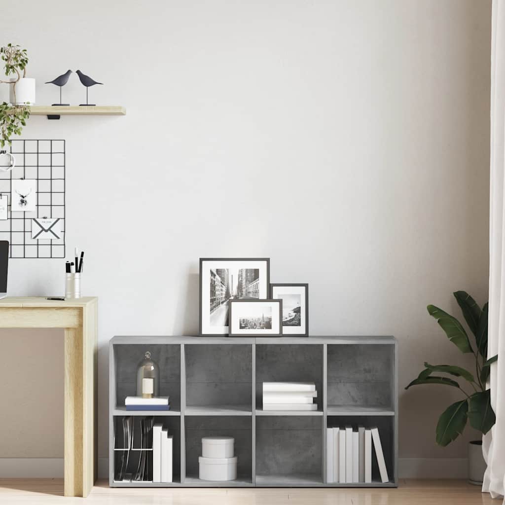 vidaXL Book Cabinet/Sideboard Concrete Grey 66x30x130 cm Engineered Wood