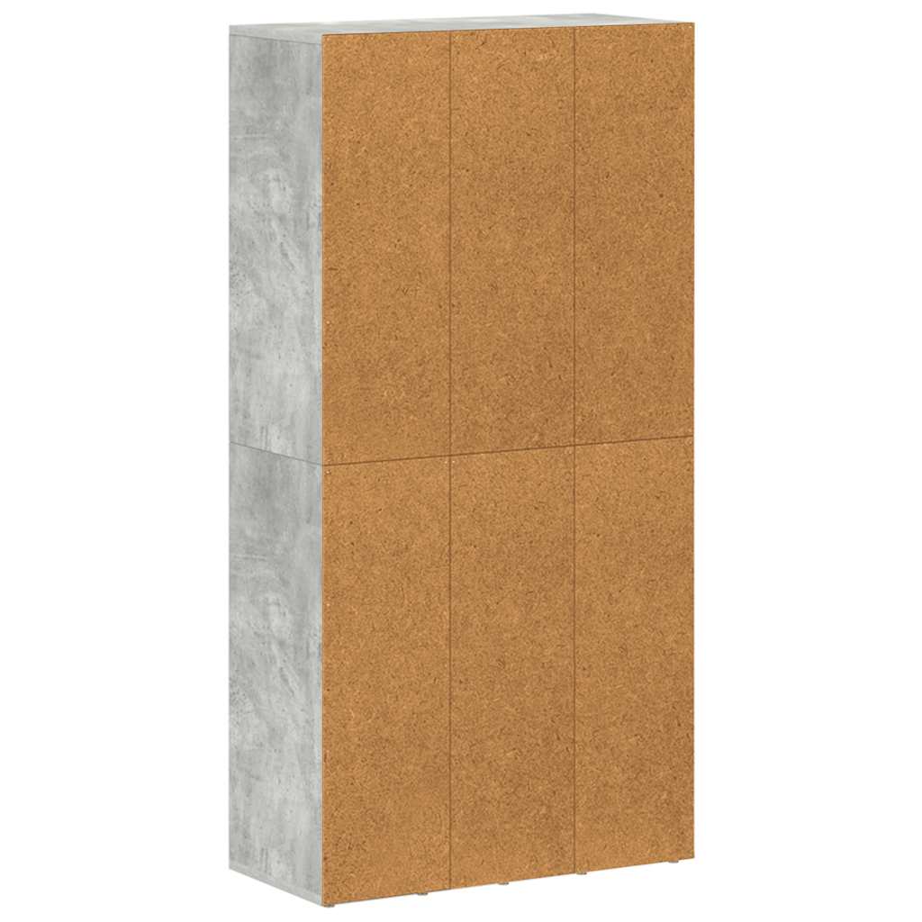 vidaXL Book Cabinet/Sideboard Concrete Grey 66x30x130 cm Engineered Wood