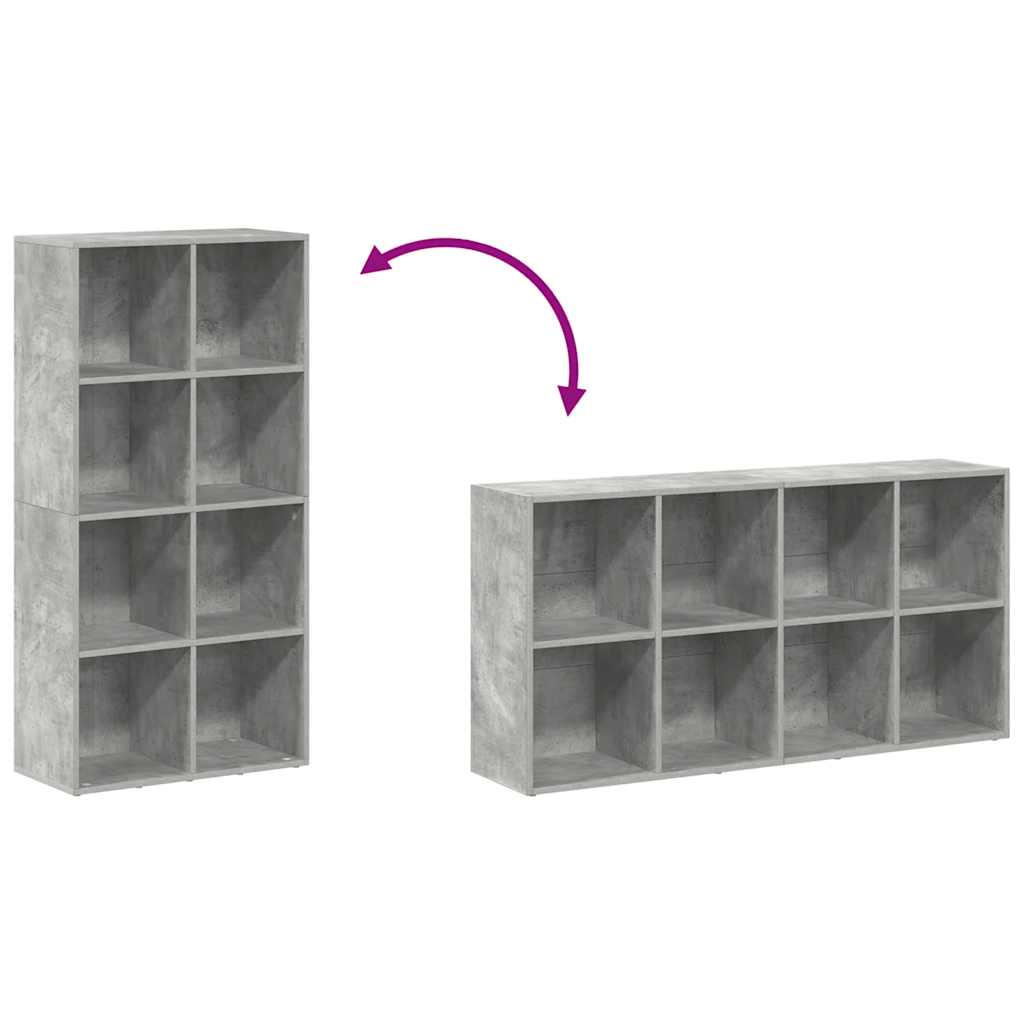 vidaXL Book Cabinet/Sideboard Concrete Grey 66x30x130 cm Engineered Wood