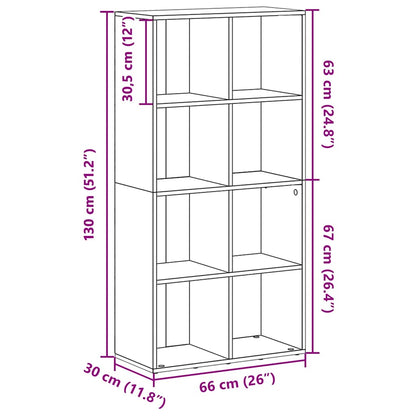 vidaXL Book Cabinet/Sideboard Concrete Grey 66x30x130 cm Engineered Wood