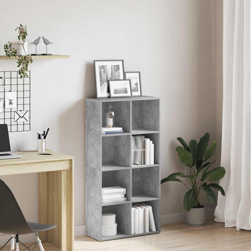 vidaXL Book Cabinet/Sideboard Concrete Grey 66x30x130 cm Engineered Wood