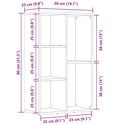 vidaXL Book Cabinet/Sideboard White 50x25x80 cm Engineered Wood