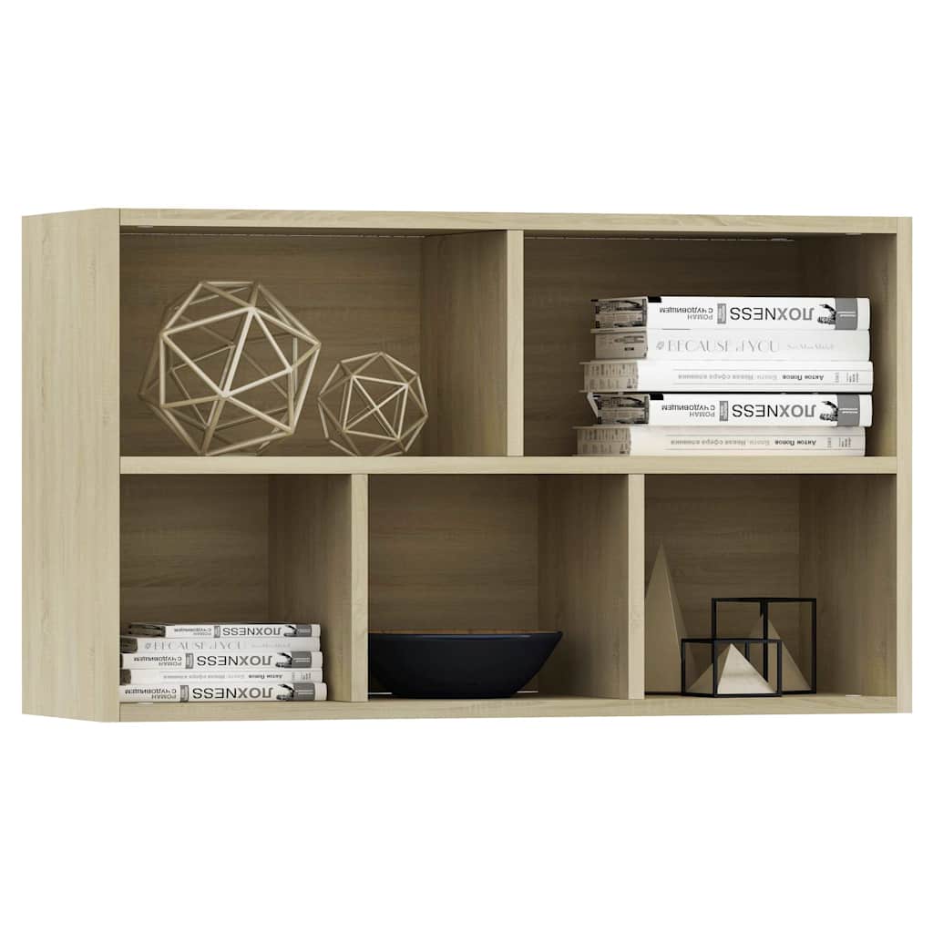 vidaXL Book Cabinet/Sideboard Sonoma Oak 50x25x80 cm Engineered Wood - Brown