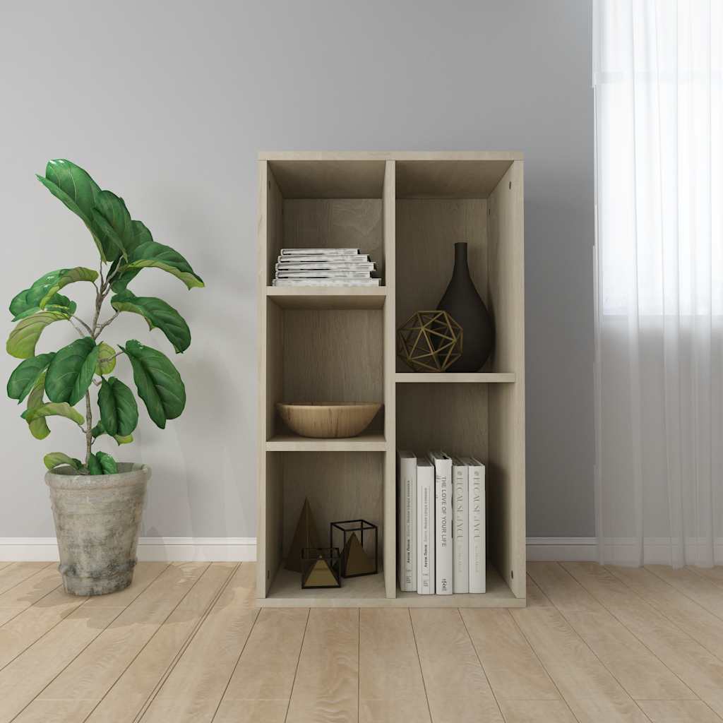 vidaXL Book Cabinet/Sideboard Sonoma Oak 50x25x80 cm Engineered Wood - Brown