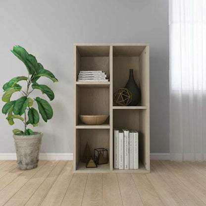 vidaXL Book Cabinet/Sideboard Sonoma Oak 50x25x80 cm Engineered Wood - Brown