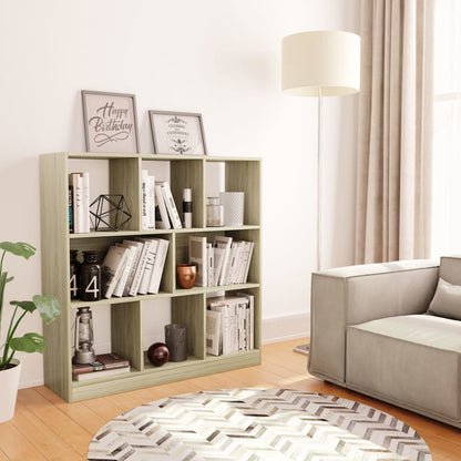 vidaXL Book Cabinet Sonoma Oak 97.5x29.5x100 cm Engineered Wood - Brown