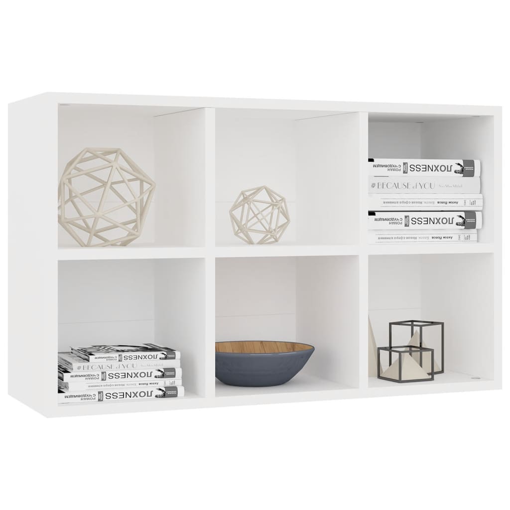 vidaXL Book Cabinet/Sideboard White 66x30x98 cm Engineered Wood