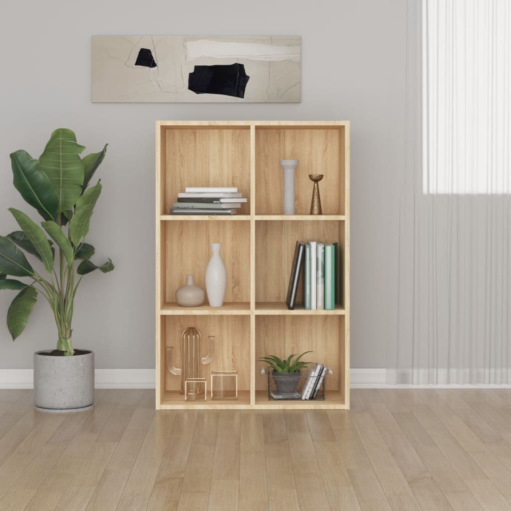 vidaXL Book Cabinet/Sideboard Sonoma Oak 66x30x98 cm Engineered Wood - Brown