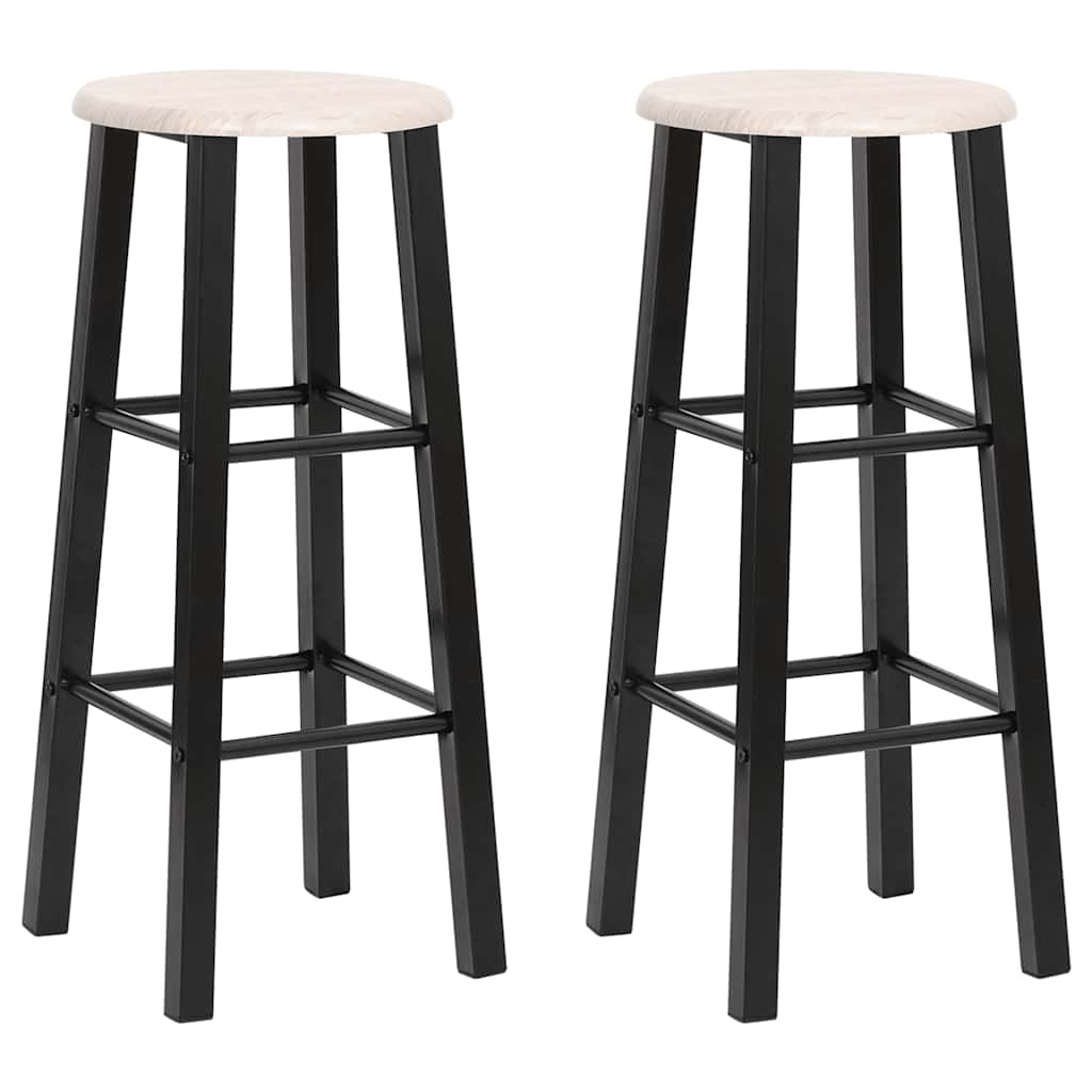 vidaXL Bar Stools 2 pcs Black MDF - 30 x 30 x 70 cm