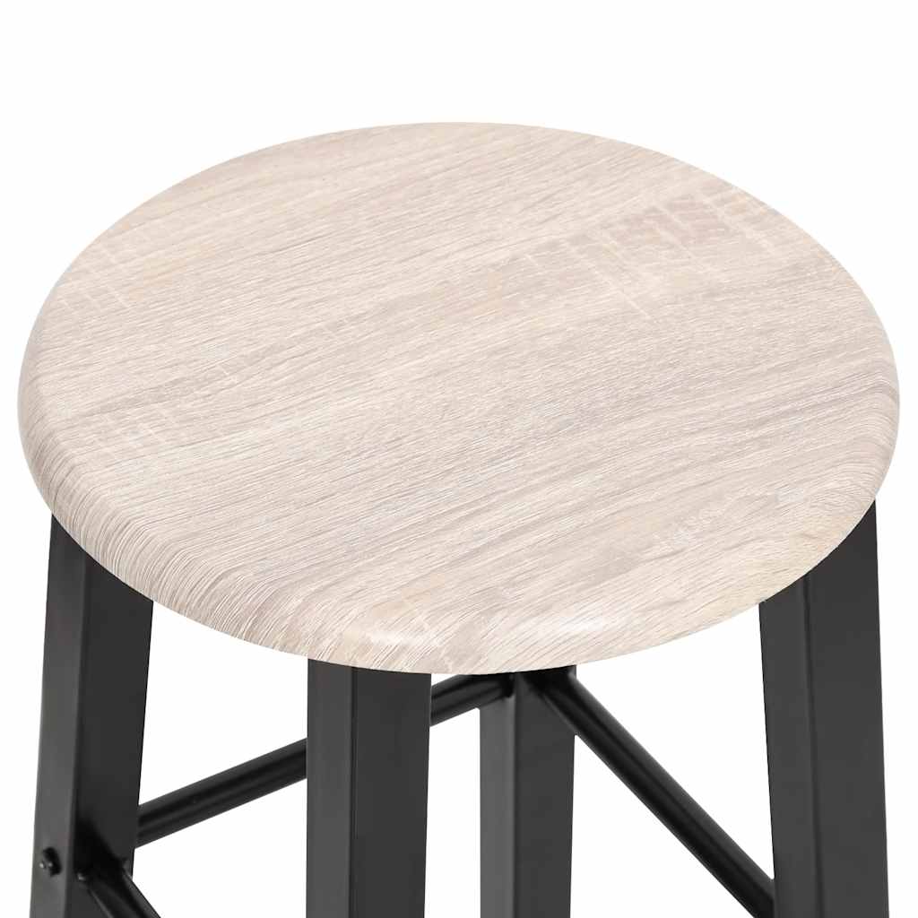vidaXL Bar Stools 2 pcs Black MDF - 30 x 30 x 70 cm