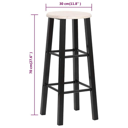 vidaXL Bar Stools 2 pcs Black MDF - 30 x 30 x 70 cm