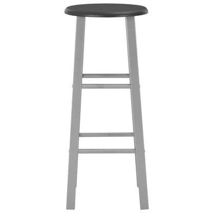 vidaXL Bar Stools 2 pcs Silver MDF - Black - 30 x 30 x 70 cm