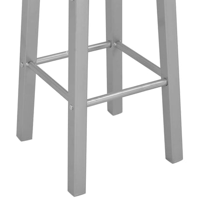 vidaXL Bar Stools 2 pcs Silver MDF - Black - 30 x 30 x 70 cm