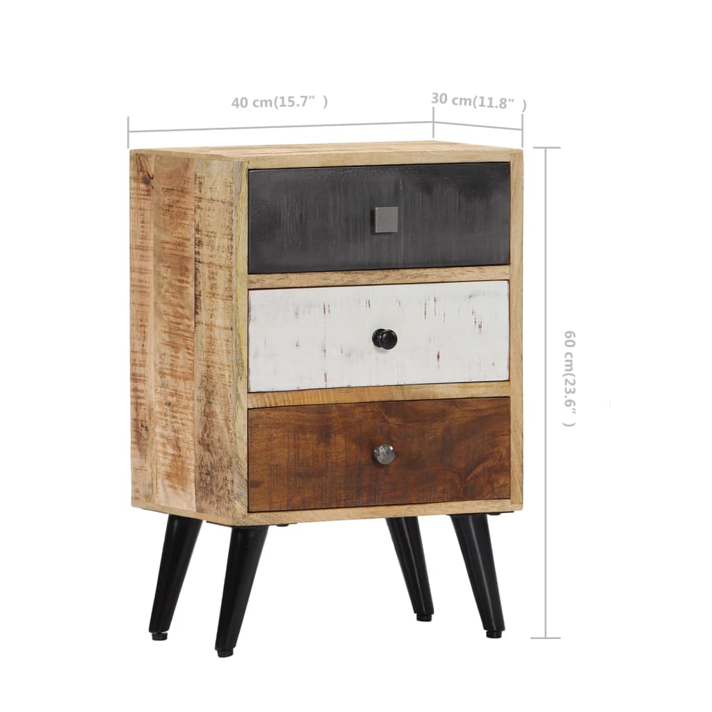 vidaXL Bedside Cabinet 40x30x60 cm Solid Mango Wood - Brown