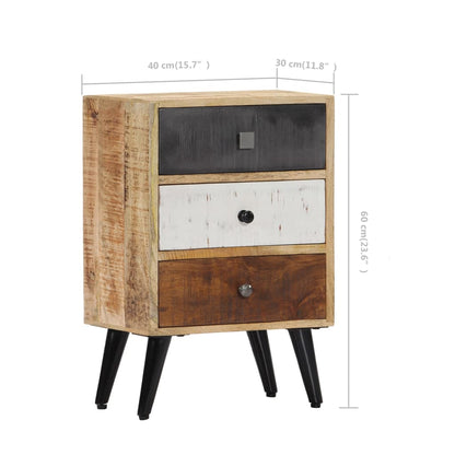 vidaXL Bedside Cabinet 40x30x60 cm Solid Mango Wood - Brown