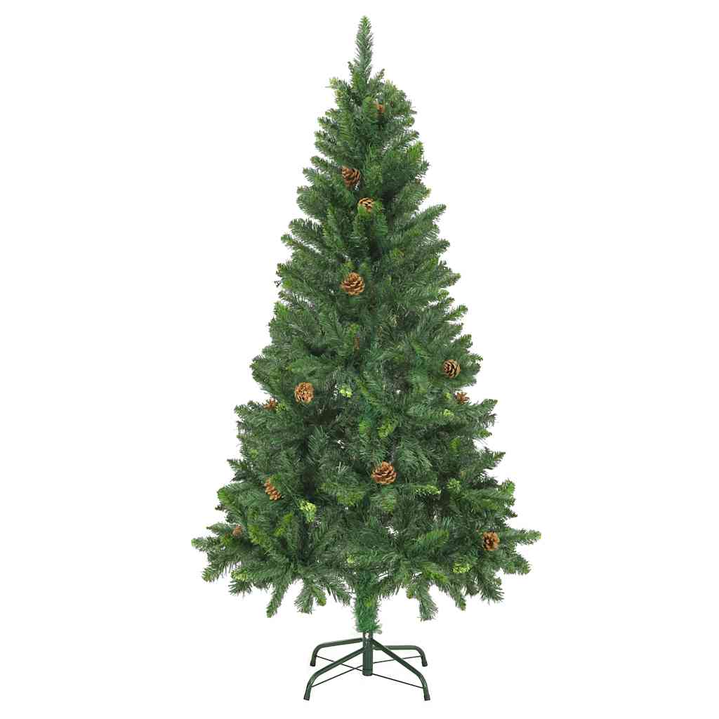 284314 vidaXL Artificial Christmas Tree with Pine Cones Green 150 cm - Gre - 89 x 89 x 150 cm