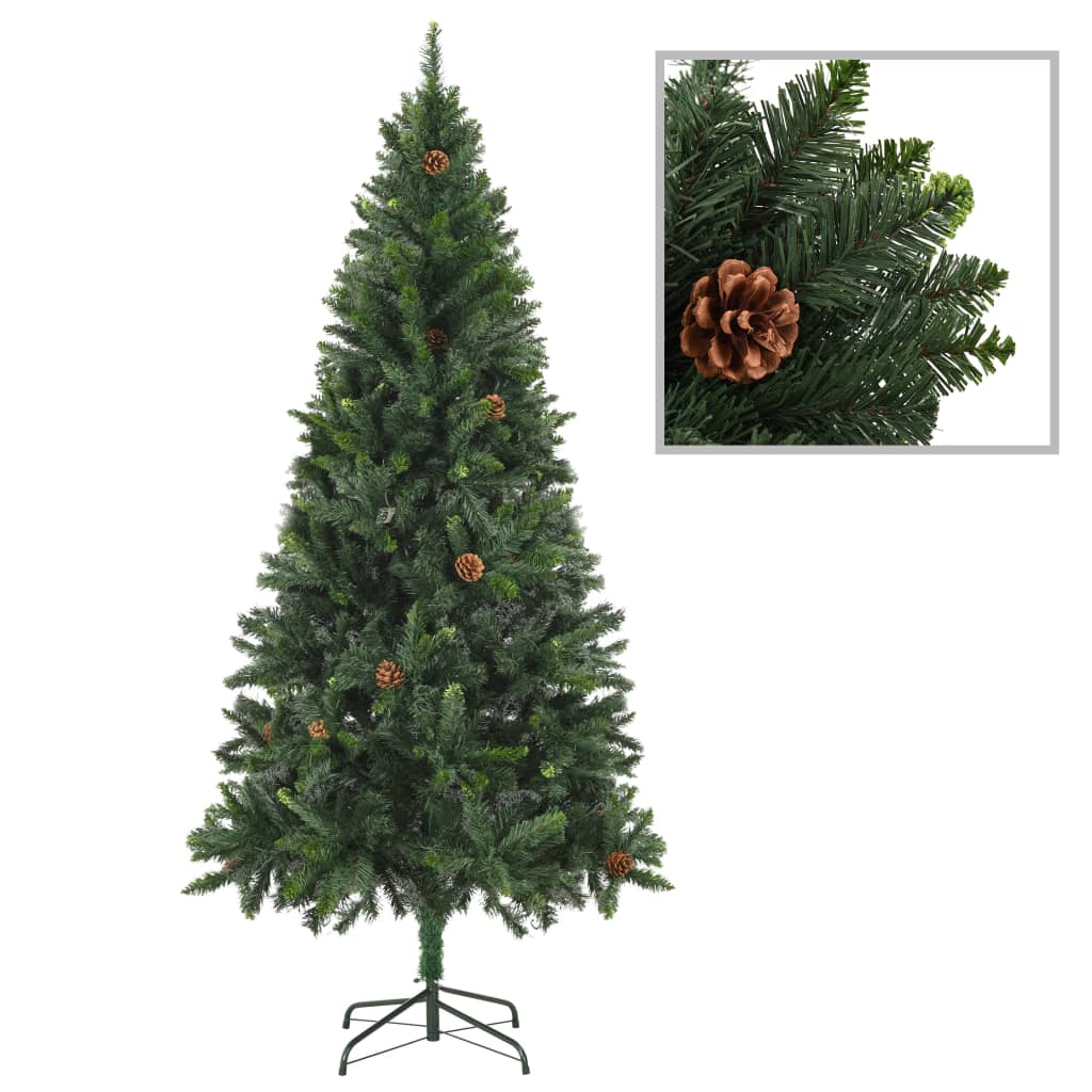 vidaXL Artificial Christmas Tree with Pine Cones Green 180 cm - 180 x 104 cm