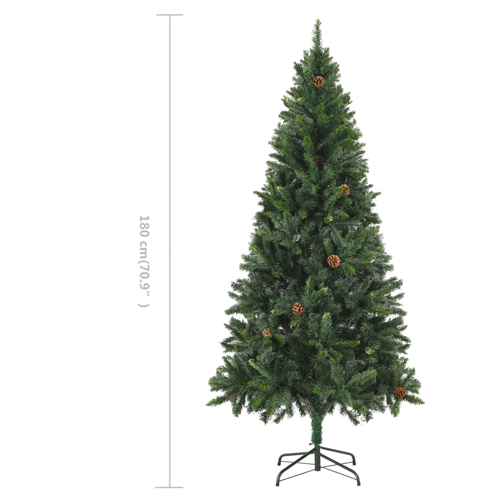 vidaXL Artificial Christmas Tree with Pine Cones Green 180 cm - 180 x 104 cm