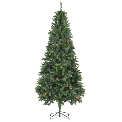 vidaXL Artificial Christmas Tree with Pine Cones Green 210 cm - 210 x 119 cm