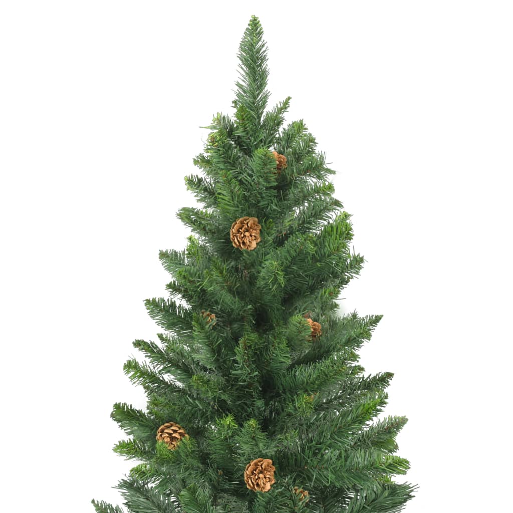 vidaXL Artificial Christmas Tree with Pine Cones Green 210 cm - 210 x 119 cm