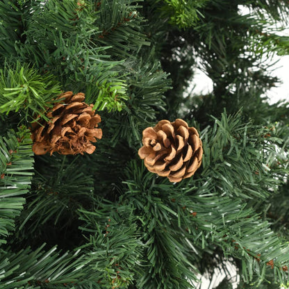 vidaXL Artificial Christmas Tree with Pine Cones Green 210 cm - 210 x 119 cm
