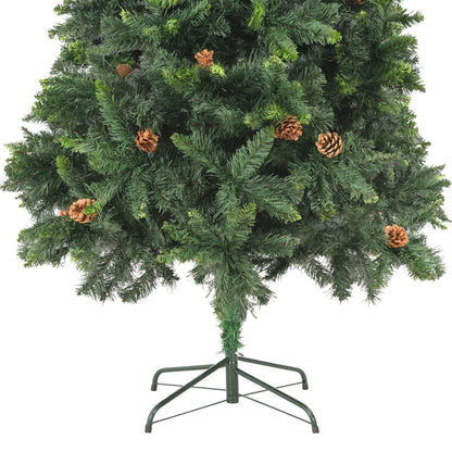vidaXL Artificial Christmas Tree with Pine Cones Green 210 cm - 210 x 119 cm