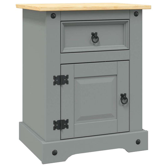 vidaXL Bedside Cabinet Mexican Pine Corona Range Grey 53x39x67 cm