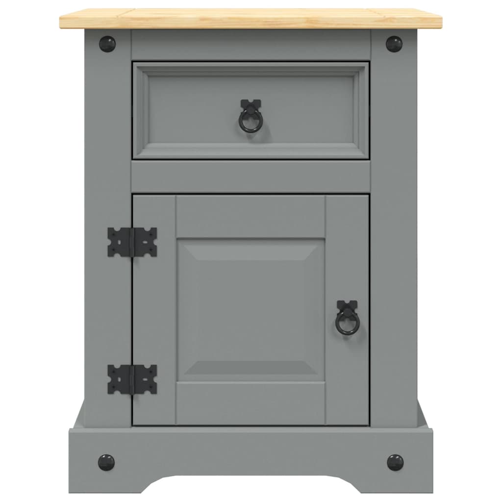 vidaXL Bedside Cabinet Mexican Pine Corona Range Grey 53x39x67 cm