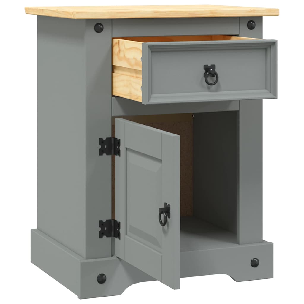 vidaXL Bedside Cabinet Mexican Pine Corona Range Grey 53x39x67 cm