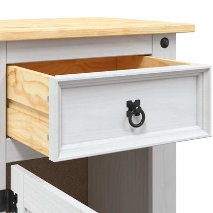 vidaXL Bedside Cabinet Mexican Pine Corona Range White 53x39x67 cm