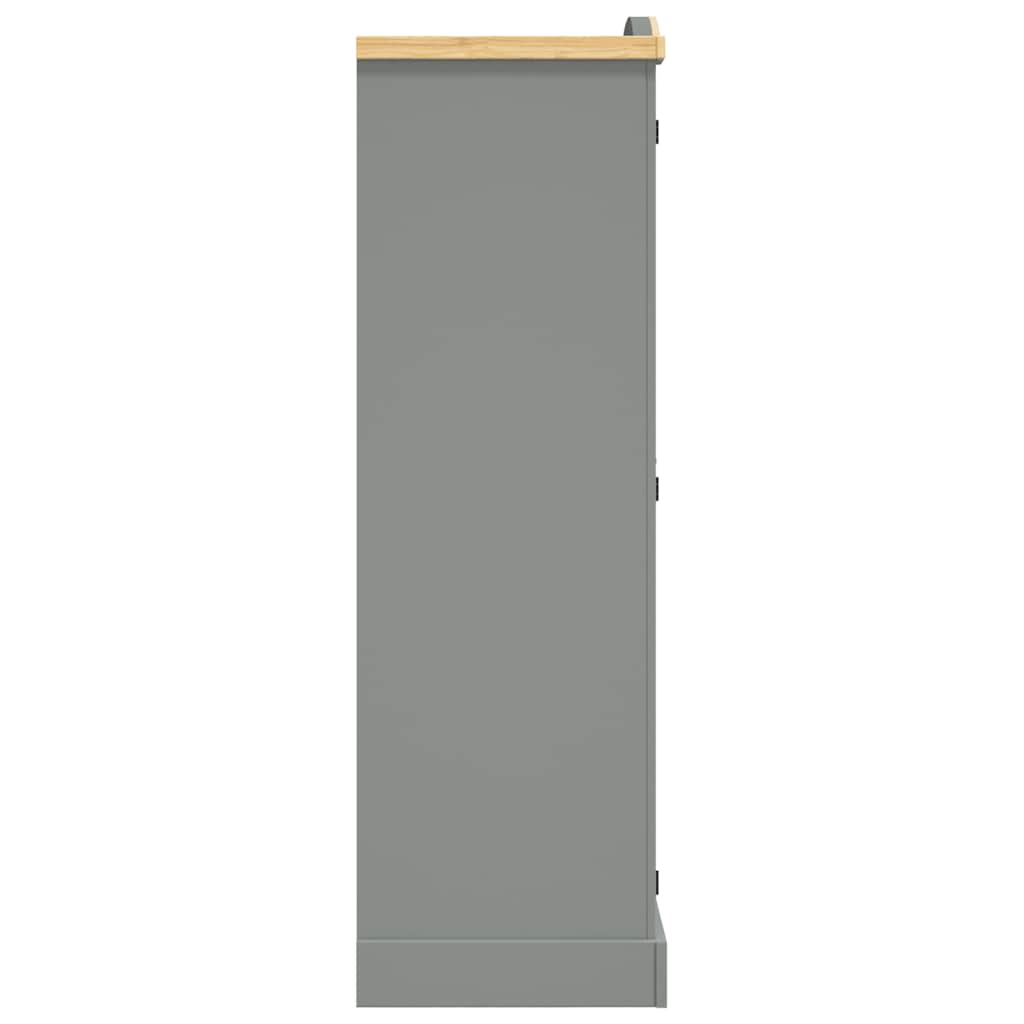 282619 vidaXL Wardrobe Mexican Pine Corona Range 2 Doors Grey - 101 x 52 x 170 cm