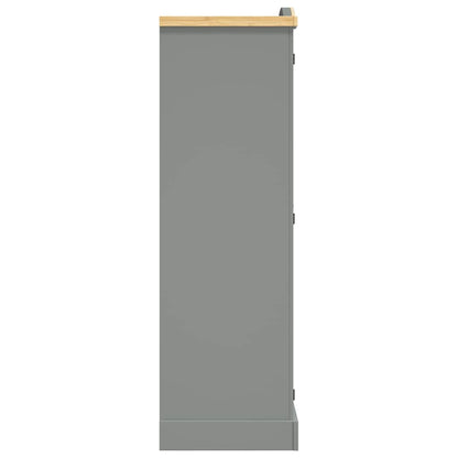 282619 vidaXL Wardrobe Mexican Pine Corona Range 2 Doors Grey - 101 x 52 x 170 cm