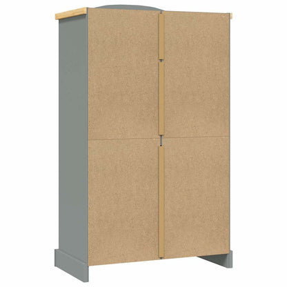 282619 vidaXL Wardrobe Mexican Pine Corona Range 2 Doors Grey - 101 x 52 x 170 cm