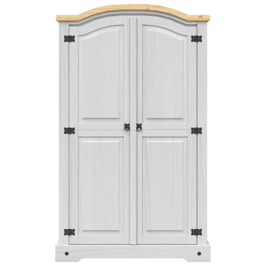 282620 vidaXL Wardrobe Mexican Pine Corona Range 2 Doors White - 101 x 52 x 170 cm