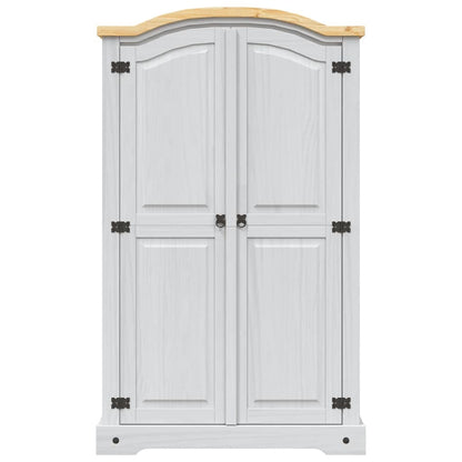 282620 vidaXL Wardrobe Mexican Pine Corona Range 2 Doors White - 101 x 52 x 170 cm