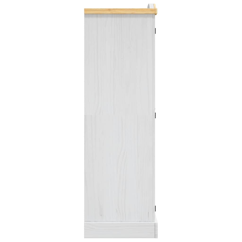 282620 vidaXL Wardrobe Mexican Pine Corona Range 2 Doors White - 101 x 52 x 170 cm