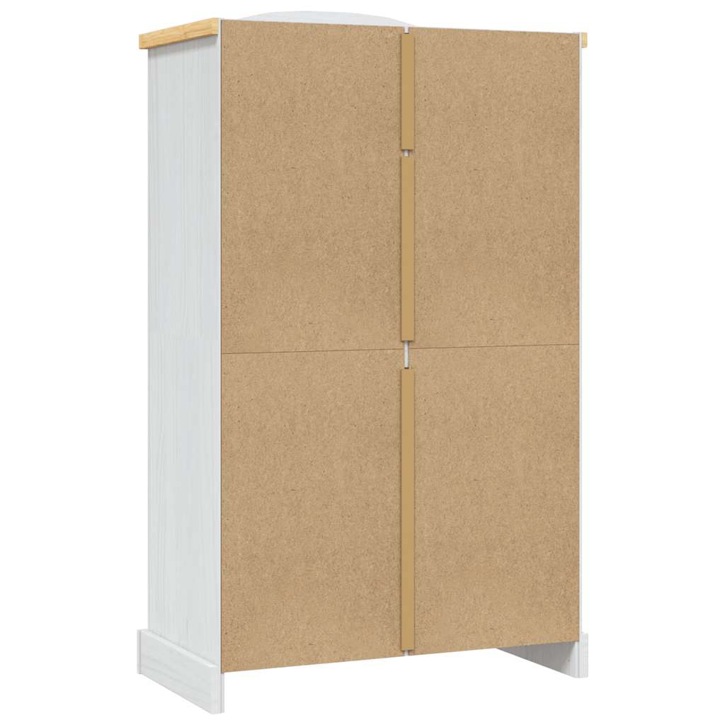 282620 vidaXL Wardrobe Mexican Pine Corona Range 2 Doors White - 101 x 52 x 170 cm
