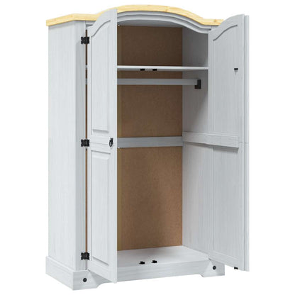 282620 vidaXL Wardrobe Mexican Pine Corona Range 2 Doors White - 101 x 52 x 170 cm