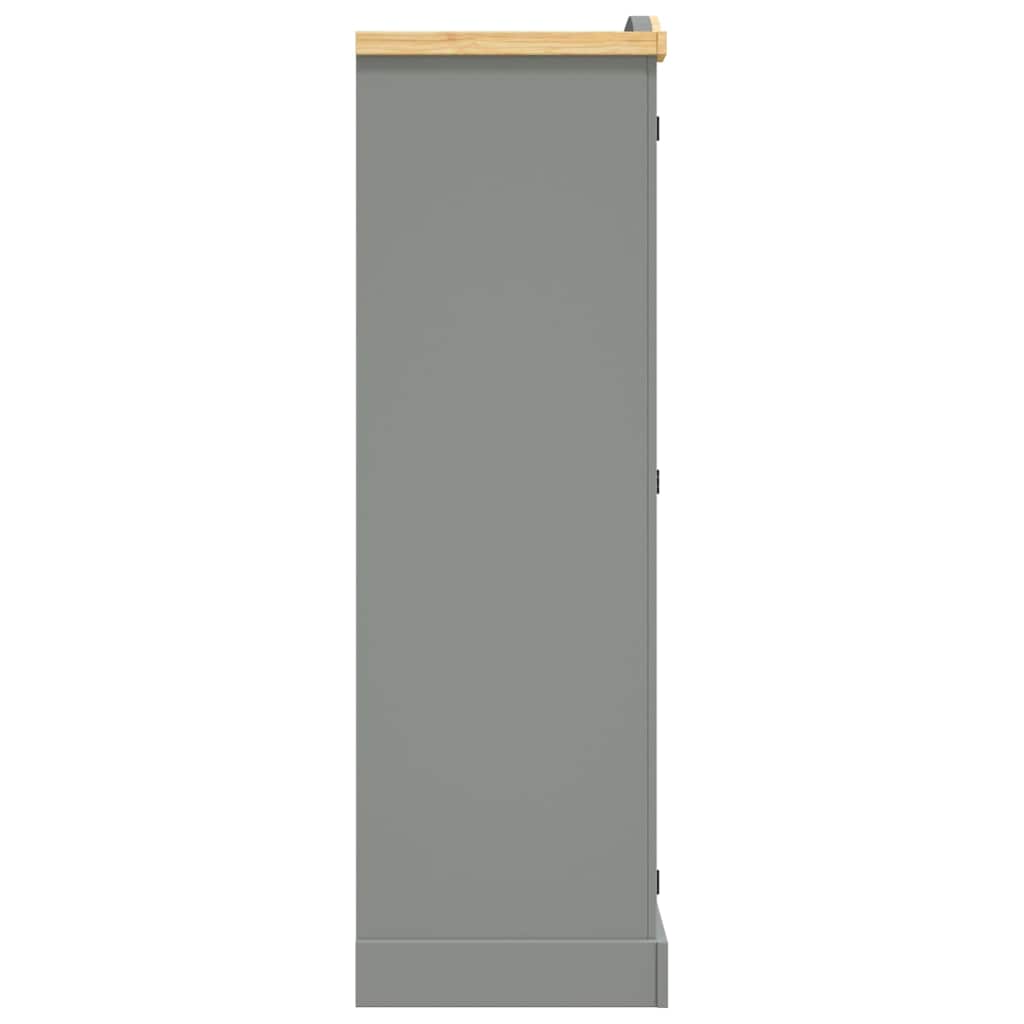 282621 vidaXL Wardrobe Mexican Pine Corona Range 3 Doors Grey - 151 x 52 x 170 cm